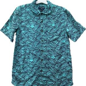 Margaritaville Aruba Blue Pufferfish Button Down Shirt